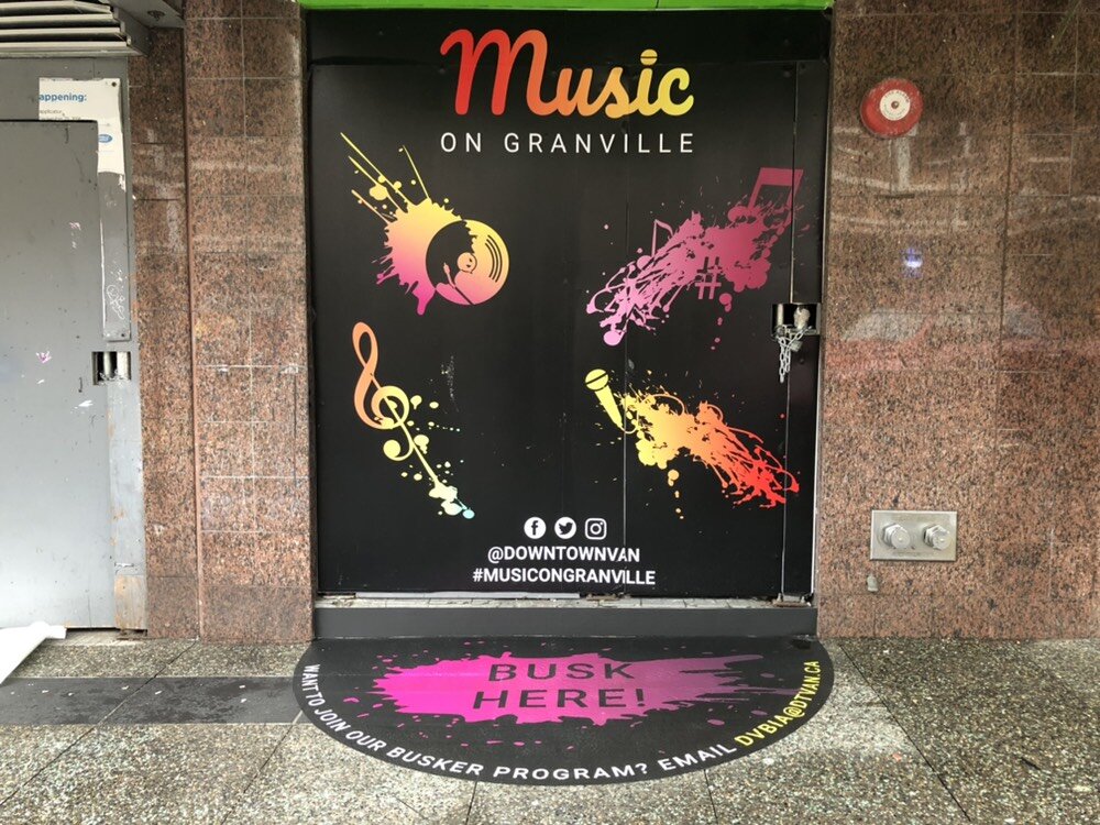 Floor Graphics. anti-graffiti. alumi panel. Music Granville