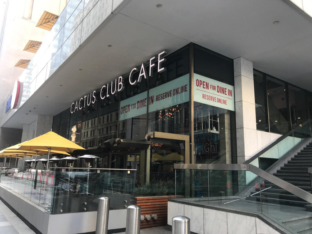 Cactus Club Cafe and King Taps signage in Ontario