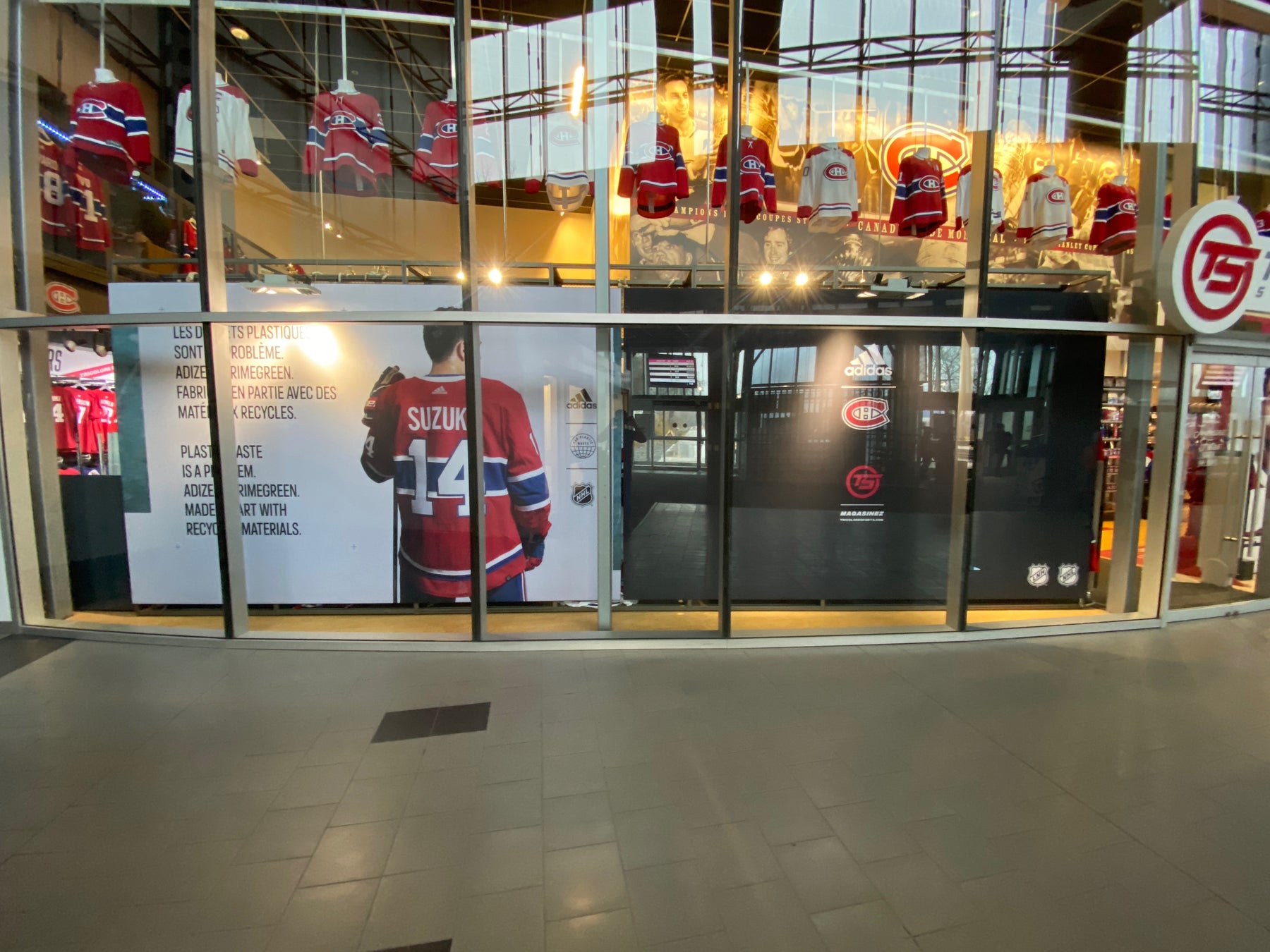 Adidas print at the Bell Centre in Montreal and also in Ottawa