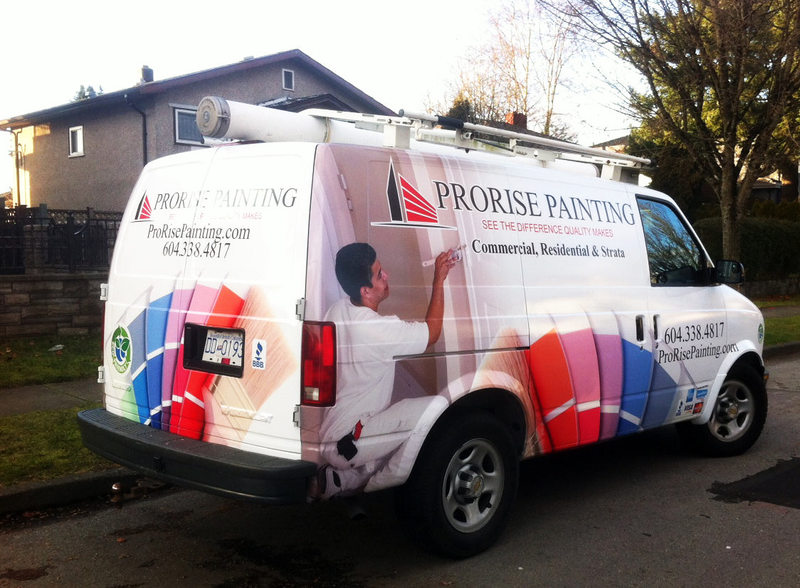 Full Vehicle WRAP job completed for ProrisePainting in Vancouver, BC