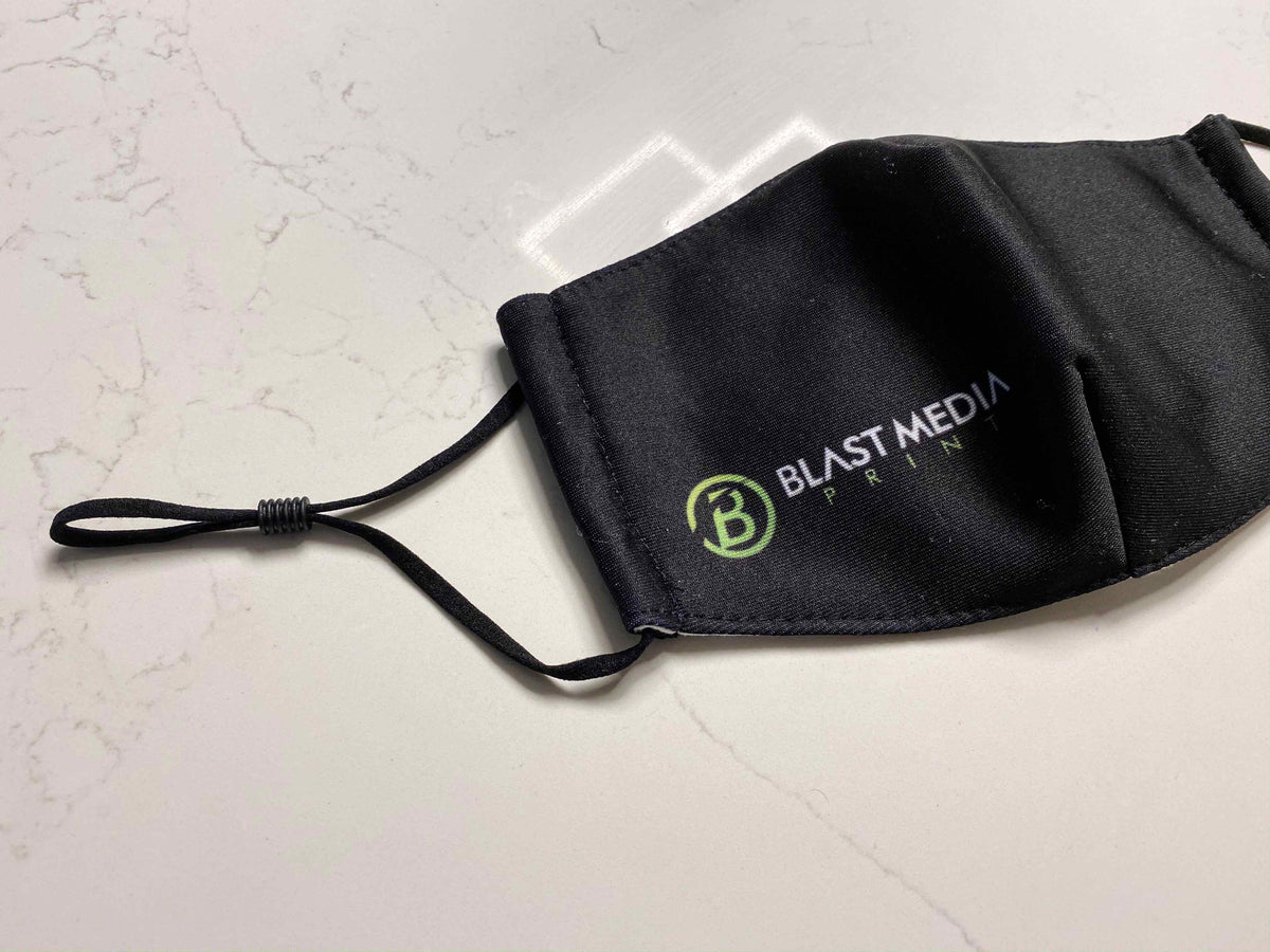 Custom Printed 3-Layer Washable Face Masks with Adjustable Ear Loops (includes 2.5 PM filter, Minimum Order of 30)