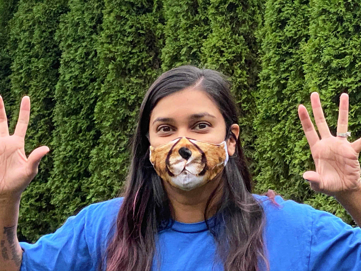 Custom Printed 3-Layer Washable Face Masks with Adjustable Ear Loops (includes 2.5 PM filter, Minimum Order of 30)
