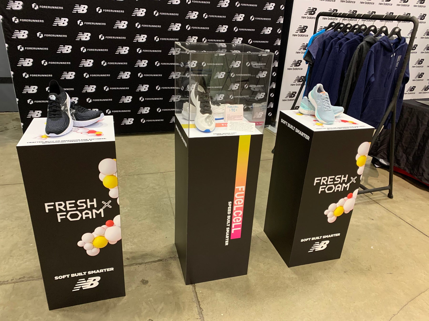 Plinth Boxes (MDO) and fabric tension banners for New Balance