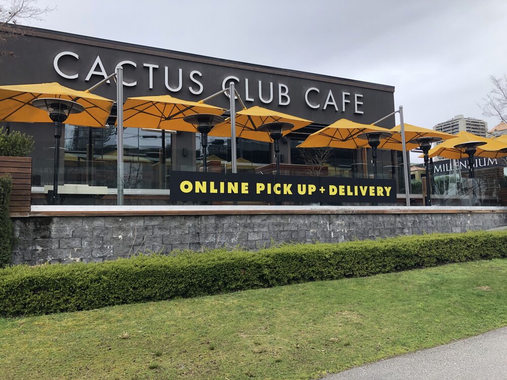 Cactus Club Nation Wide - delivery and takeout signage!