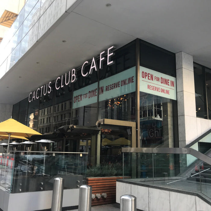 Cactus Club Cafe and King Taps signage in Ontario