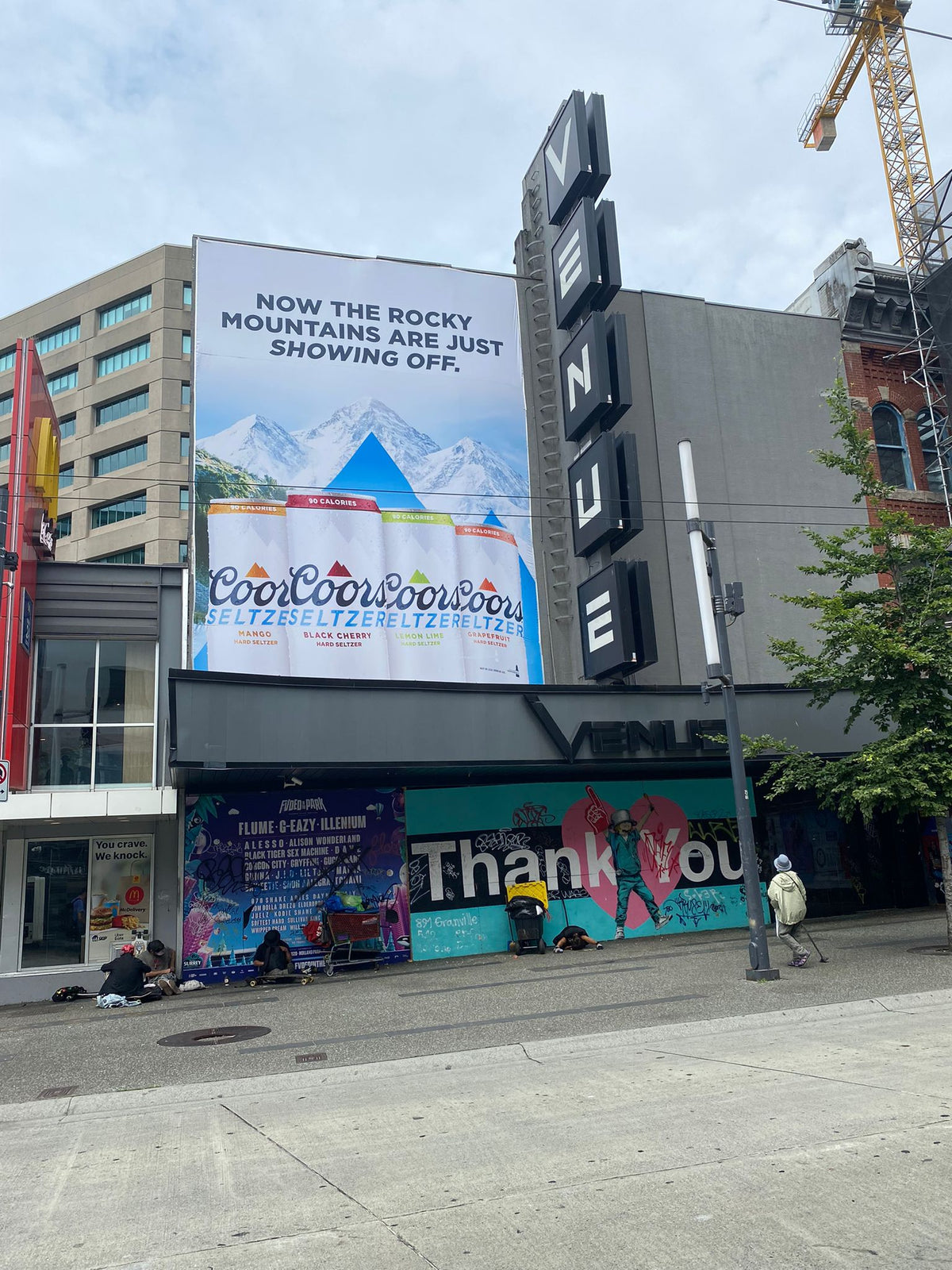 Fabric Banner at Venue on Granville Street in Vancouver