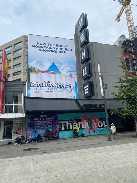 Fabric Banner at Venue on Granville Street in Vancouver