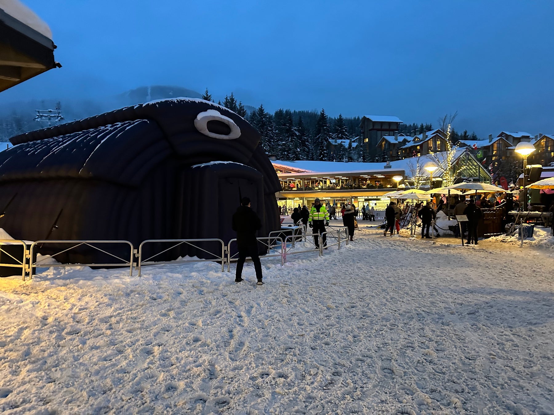 Oakley's inflatable tent
