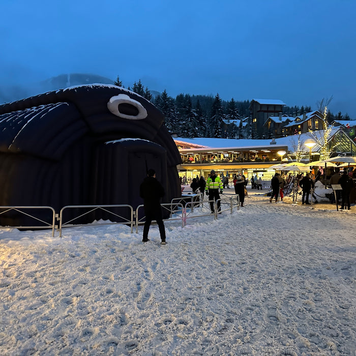 Oakley's inflatable tent