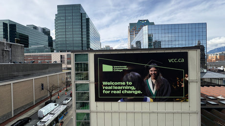 VCC Vancouver Community College - Downtown Campus building banner billboard
