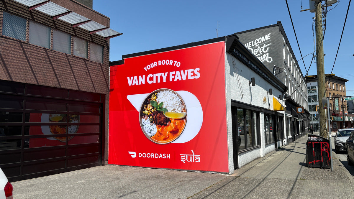 Giant Doordash Banners in Calgary and Vancouver