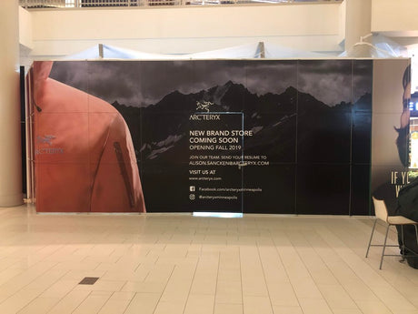 Arcteryx hoarding Wall in Minneapolis Mall of America
