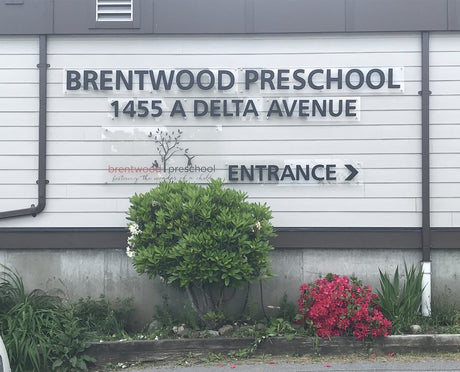 Giving back to the community - Brentwood Preschool signage