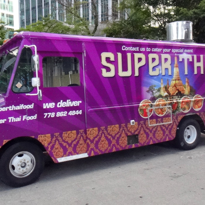 Super food truck wrap for Super Thai!