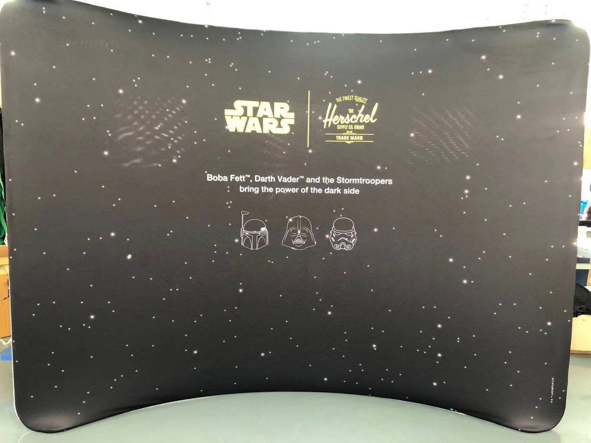 Curved Tension Fabric Backdrop Media Walls
