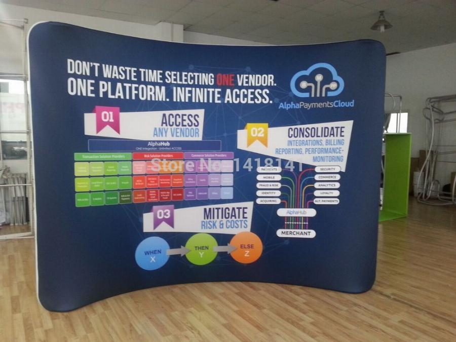 Curved Tension Fabric Backdrop Media Walls