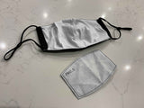 Custom Printed 3-Layer Washable Face Masks with Adjustable Ear Loops (includes 2.5 PM filter, Minimum Order of 30)