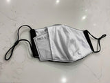 Custom Printed 3-Layer Washable Face Masks with Adjustable Ear Loops (includes 2.5 PM filter, Minimum Order of 30)