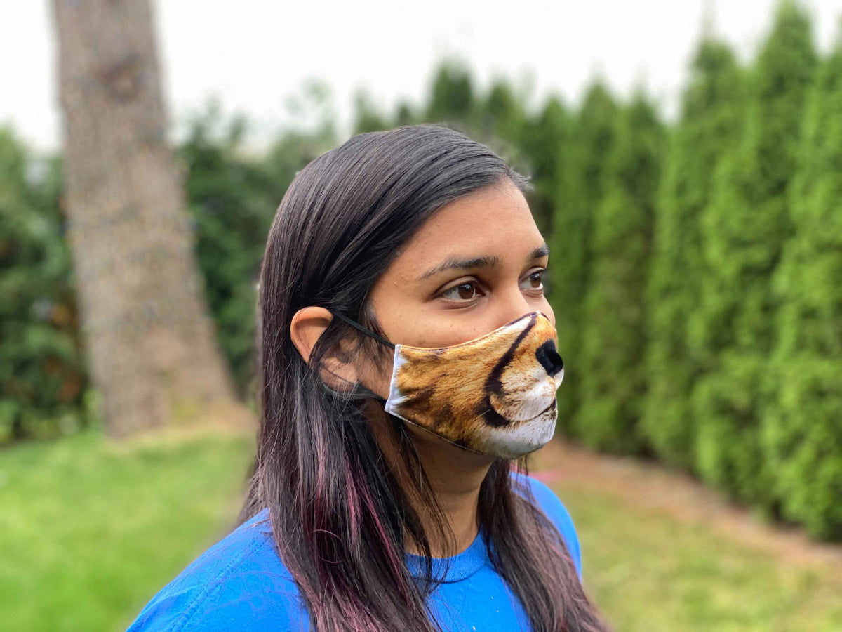 Custom Printed 3-Layer Washable Face Masks with Adjustable Ear Loops (includes 2.5 PM filter, Minimum Order of 30)